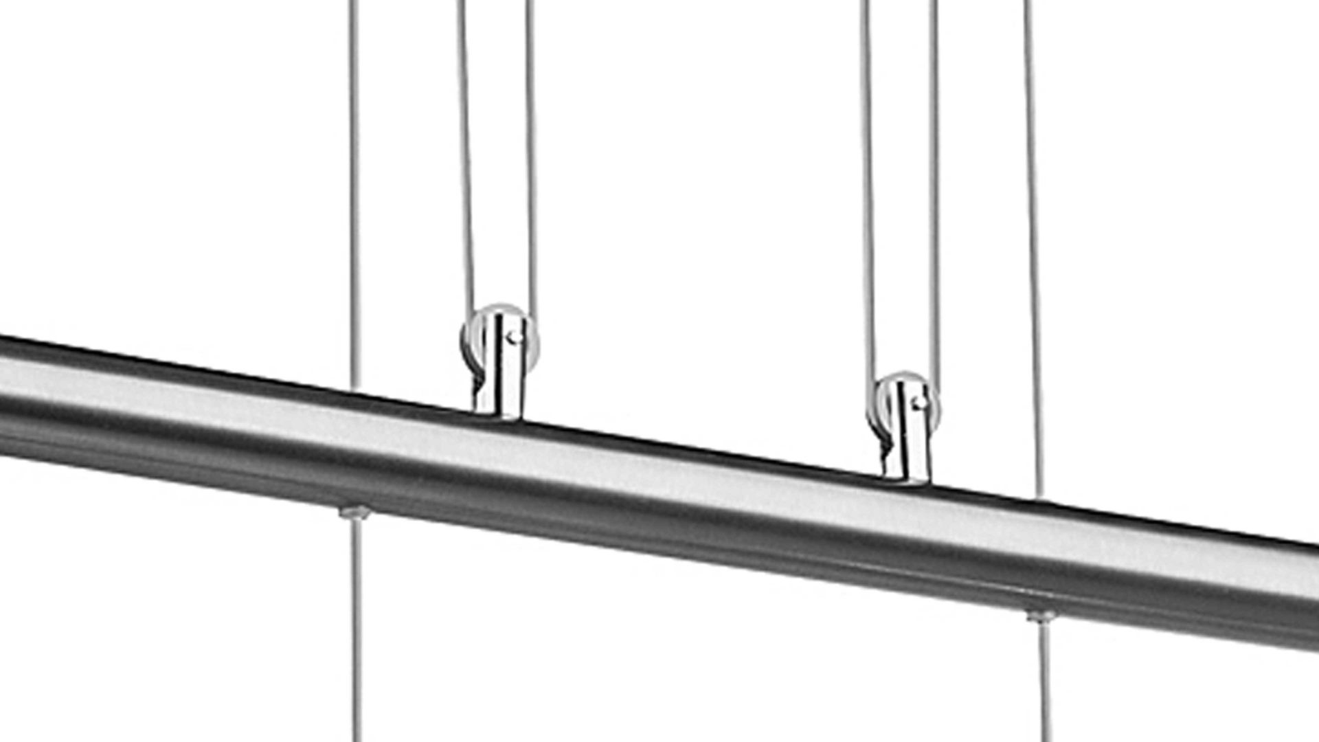 Pendelleuchte Globo lighting aus Glas in Grau GLOBO LED-Pendelleuchte Roman rauchfarbenes & klares Glas, Nickel matt – Länge ca. 60 cm