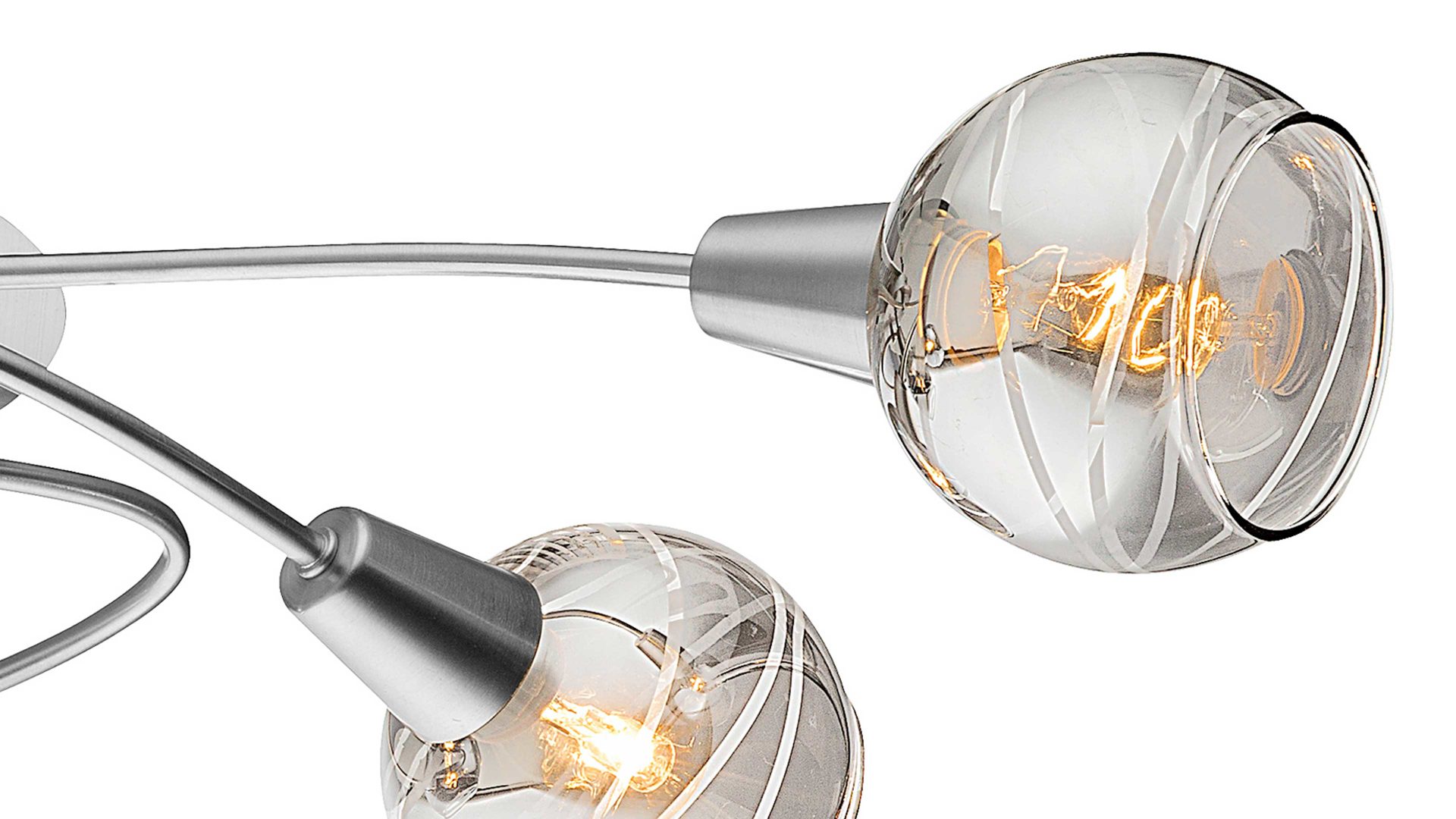 Deckenleuchte Globo lighting aus Glas in Grau GLOBO LED-Deckenleuchte Roman rauchfarbenes & klares Glas, Nickel matt – Länge ca. 63 cm