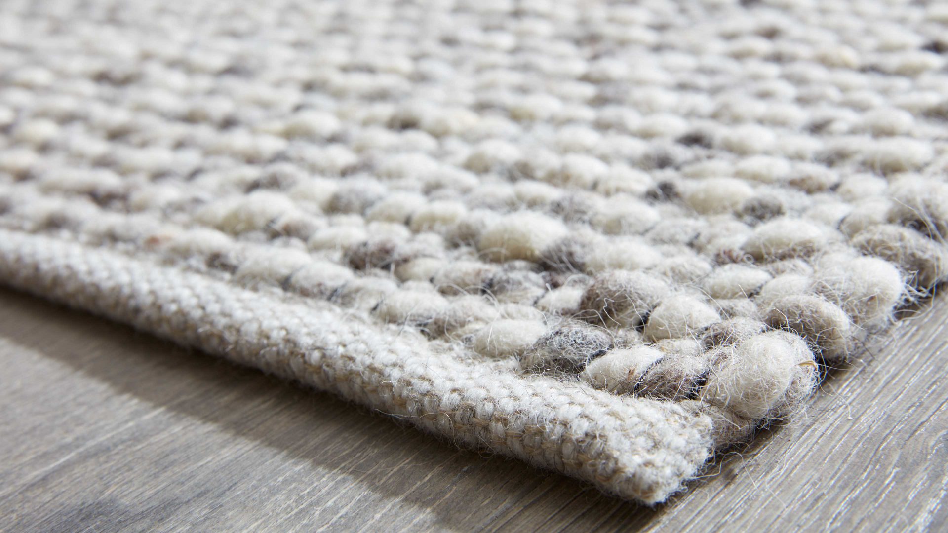 Handwebteppich Interliving aus Naturfaser in Weiß Interliving Teppich Serie B-8001 Kalkstein – ca. 250 x 290 cm