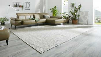 Handwebteppich Interliving aus Naturfaser in Weiß Interliving Teppich Serie B-8001 Kalkstein – ca. 250 x 340 cm