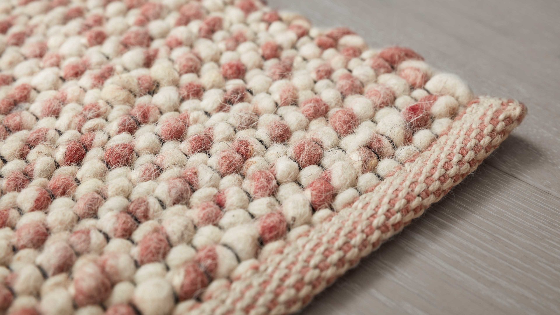 Handwebteppich Interliving aus Naturfaser in Pastell Interliving Teppich Serie B-8001 Rosé – ca. 90 x 170 cm