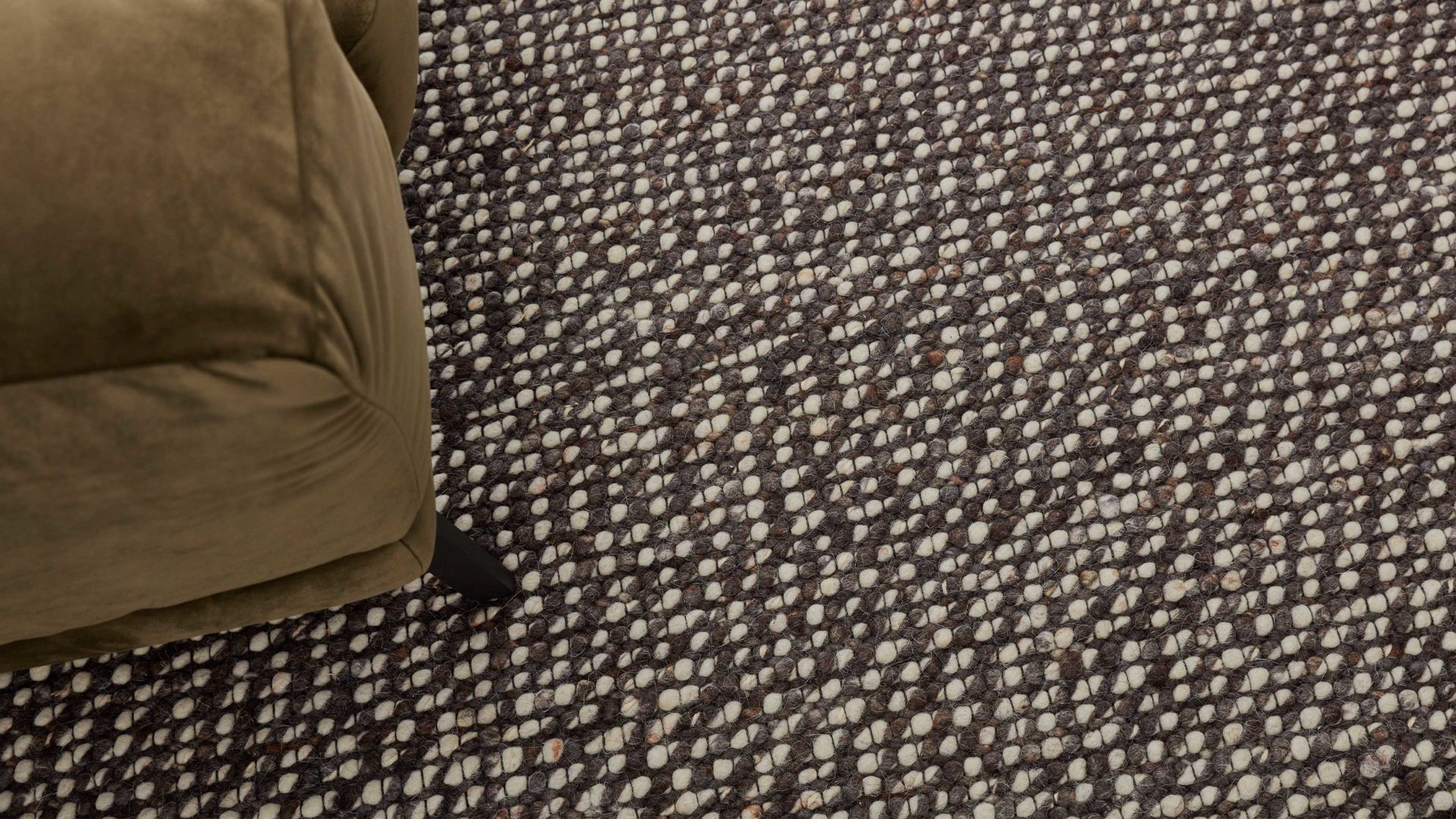 Handwebteppich Interliving aus Naturfaser in Braun Interliving Teppich Serie B-8001 perlfarbene Schurwolle – ca. 250 x 290 cm