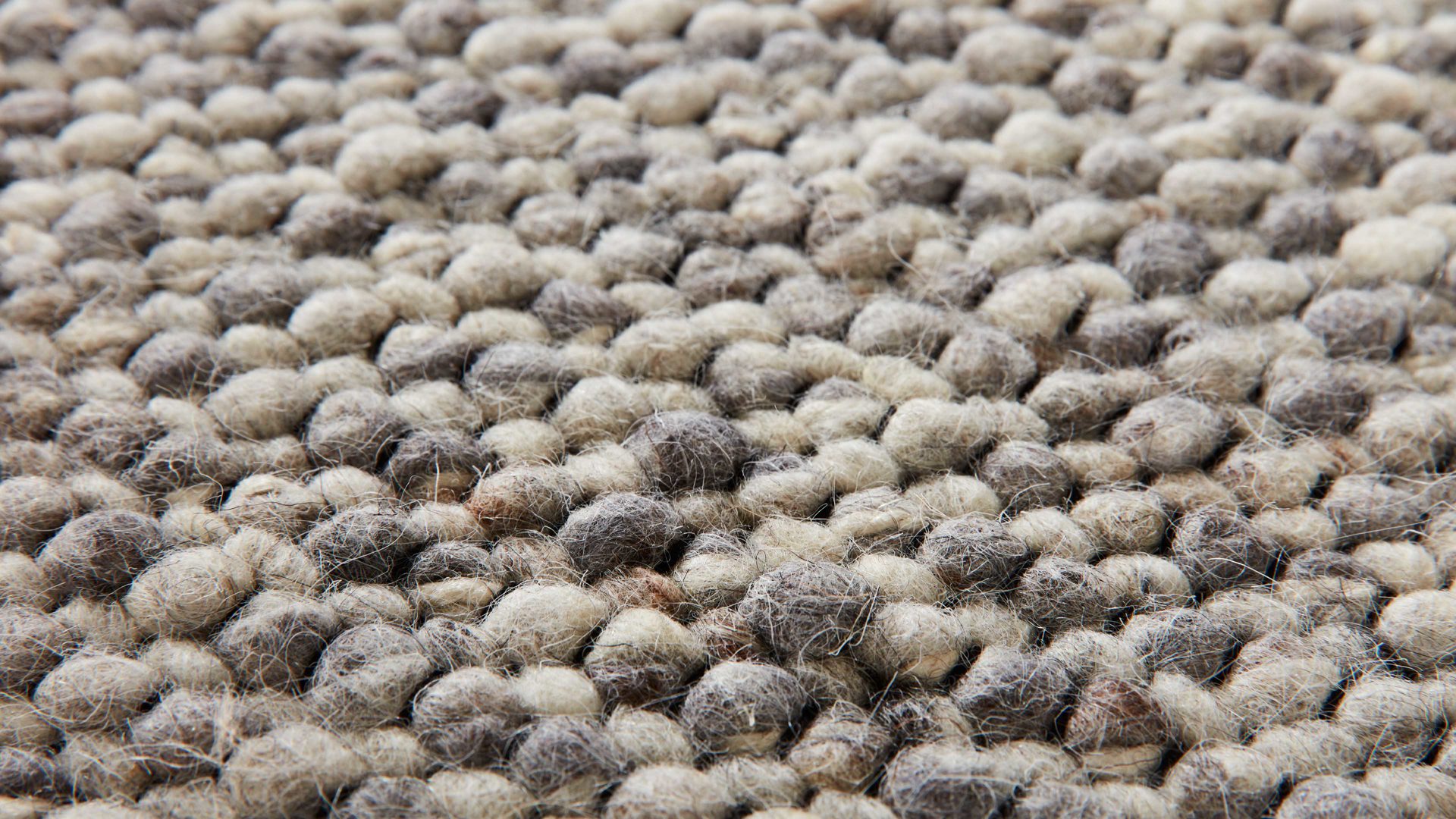 Handwebteppich Interliving aus Naturfaser in Hellgrau Interliving Teppich Serie B-8001 steinfarbene Schurwolle – ca. 90 x 170 cm