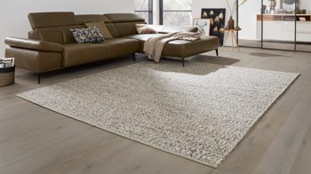 Handwebteppich Interliving aus Naturfaser in Hellgrau Interliving Teppich Serie B-8001 steinfarben Schurwolle – ca. 170 x 240 cm