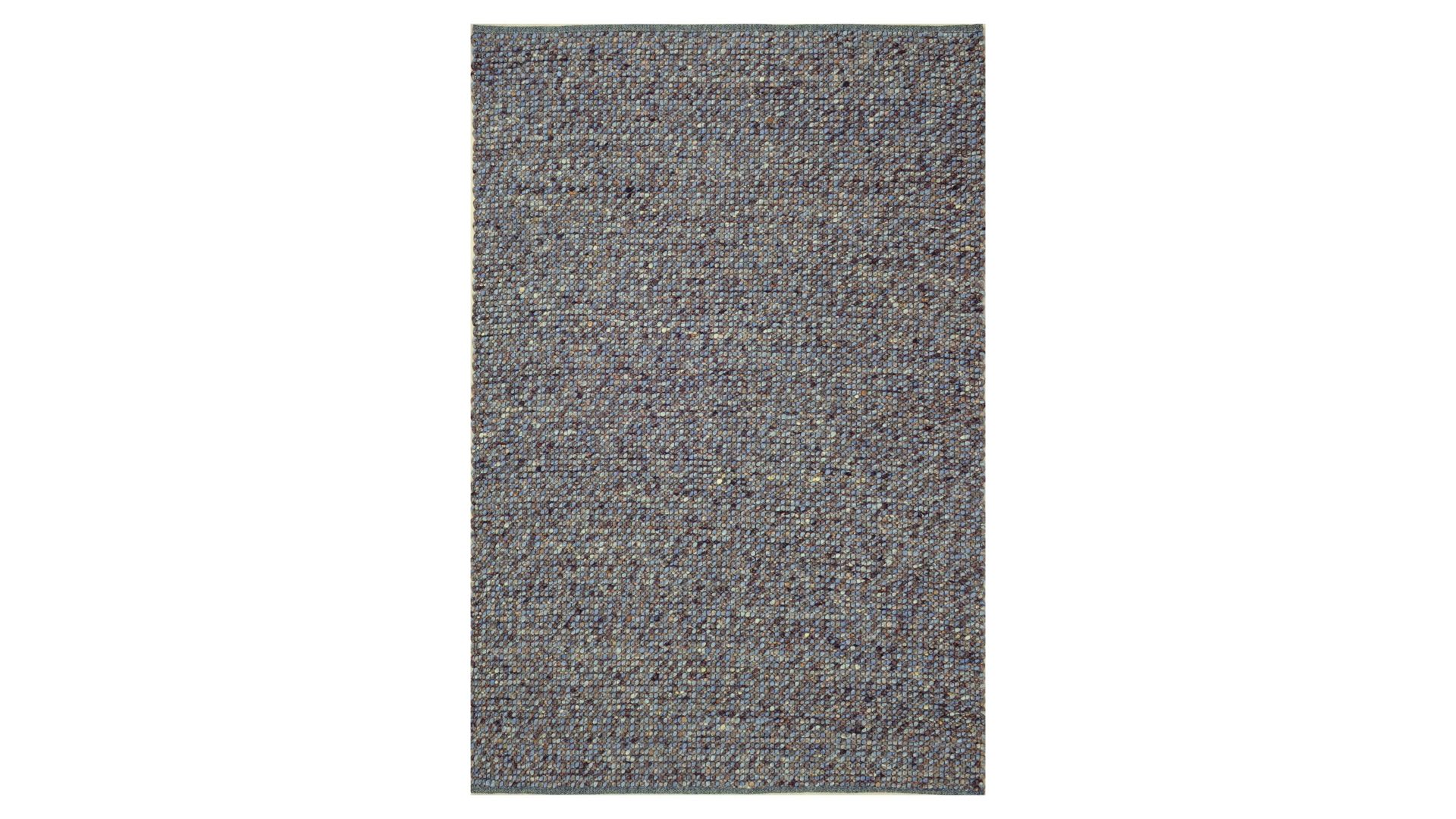 Handwebteppich Interliving aus Naturfaser in Dunkelblau Interliving Teppich Serie B-8001 oceanfarbene Schurwolle – ca. 250 x 340 cm