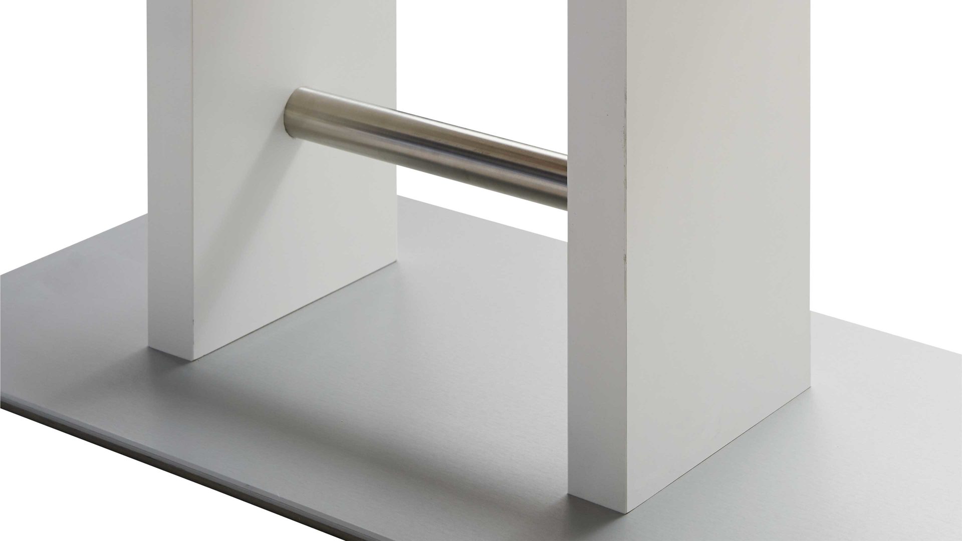 Auszugtisch combinessa aus Holz in Weiß Combinessa Genesis - Auszugtisch Weiß & Edelstahl – ca. 130-178 x 90 cm