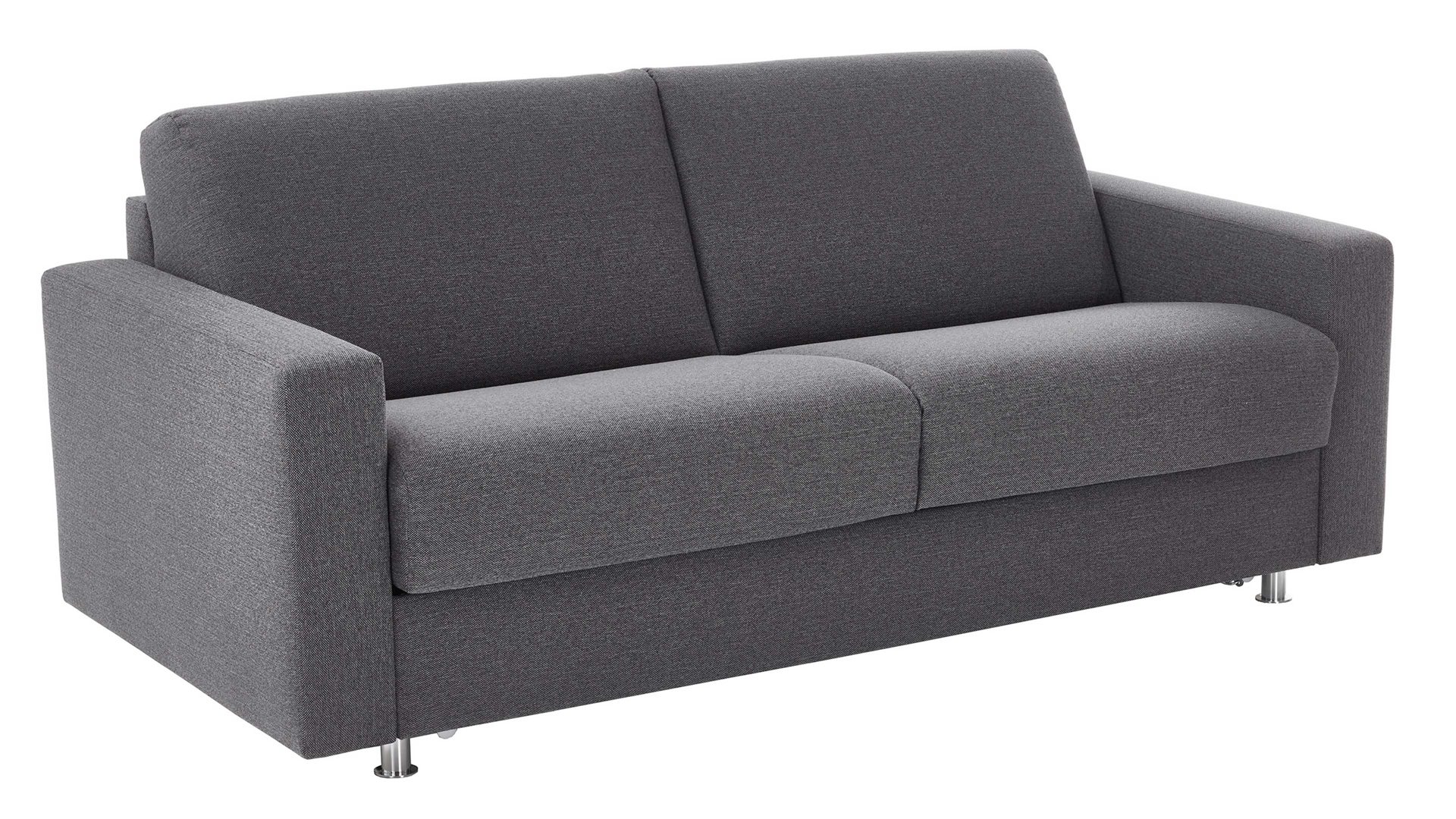 Schlafsofa comfortmaster besser sitzen, liegen, leben aus Stoff in Anthrazit Comfortmaster Messina Funktionssofa - Schlafcouch anthrazitfarbener Webstoff 8-2122 & Chromfüße 84 - Breite ca. 177 cm