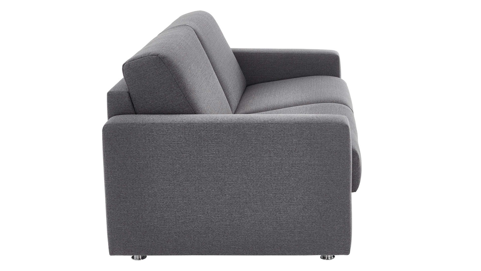 Schlafsofa Bali aus Stoff in Anthrazit Messina Funktionssofa - Schlafcouch anthrazitfarbener Webstoff 8-2122 & Chromfüße 84 - Breite ca. 177 cm