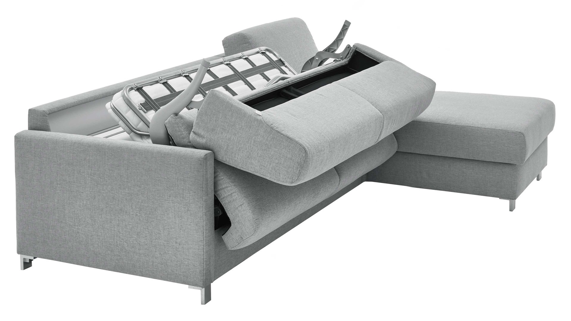 Ecksofa Bali aus Stoff in Hellblau Messina - Ecksofa hellblauer Bezug 8-8001 - Stellfläche ca. 281 x 160 cm