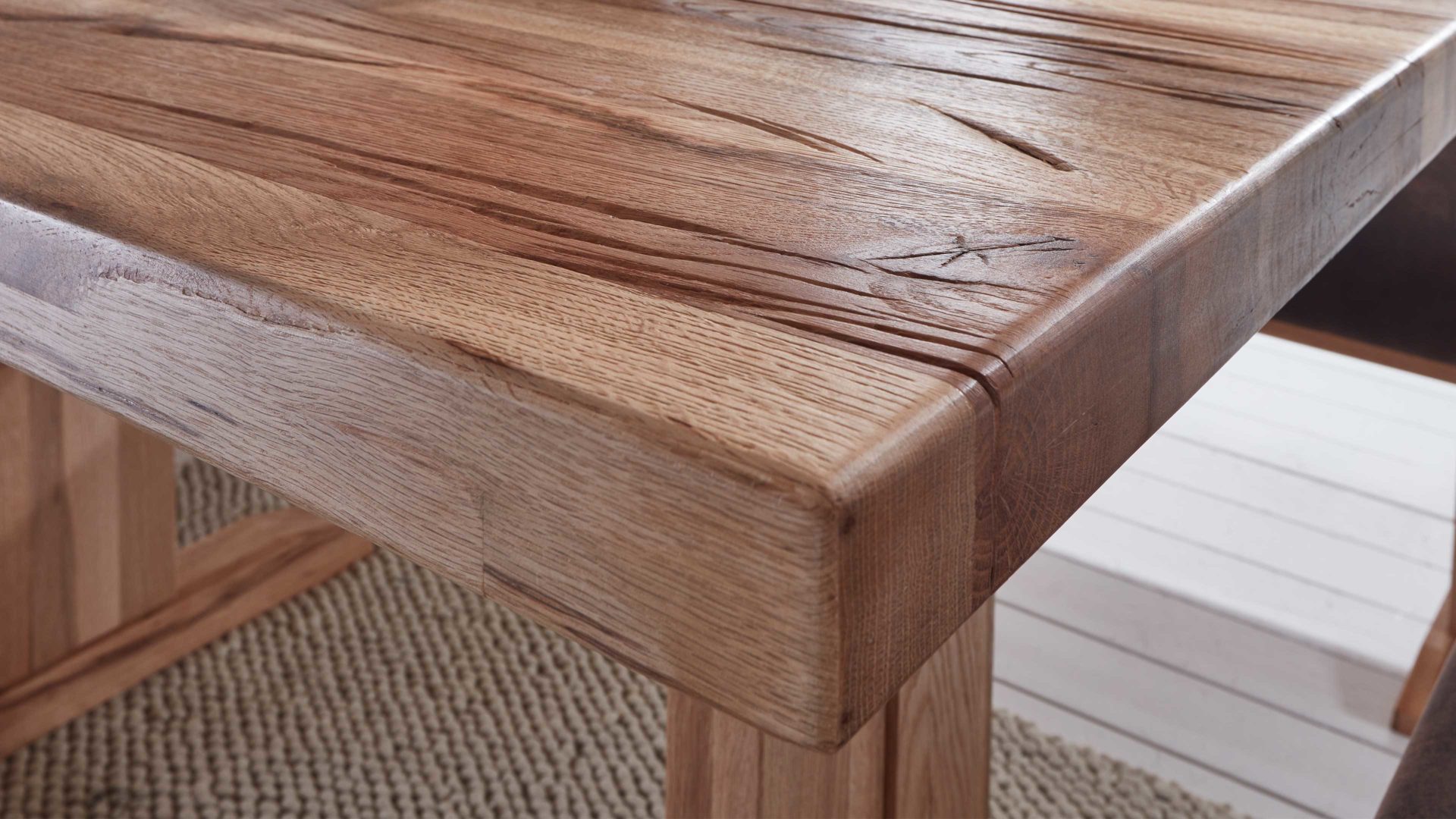 Esstisch Niehoff sitzmoebel aus Holz in Holzfarben NIEHOFF SITZMÖBEL Massivholz-Esstisch Alica Balkeneiche – ca. 140 x 90 cm