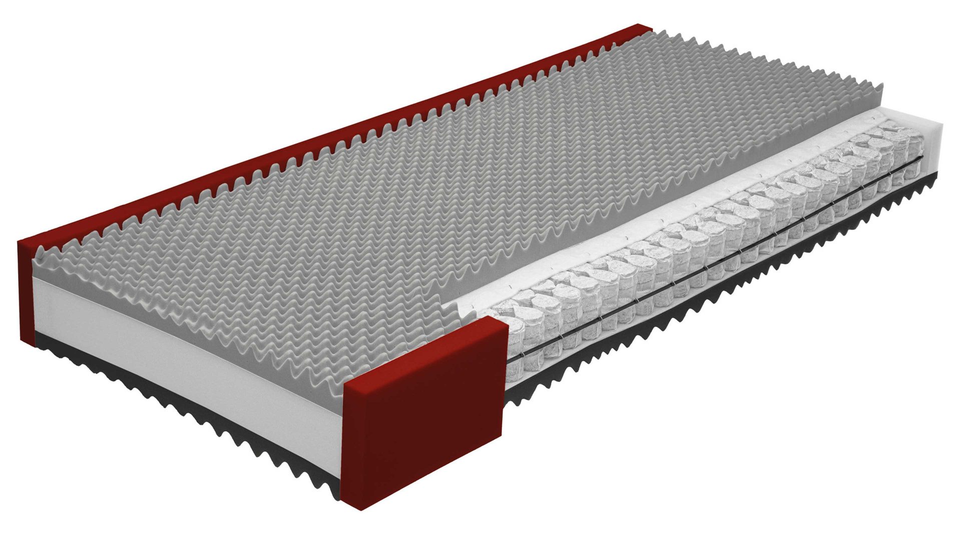 Federkernmatratze Interliving aus Stoff in Weiß Interliving Matratze Medikontur 1915 Taschenfederkern, H2 – Liegefläche ca. 80 x 190 cm