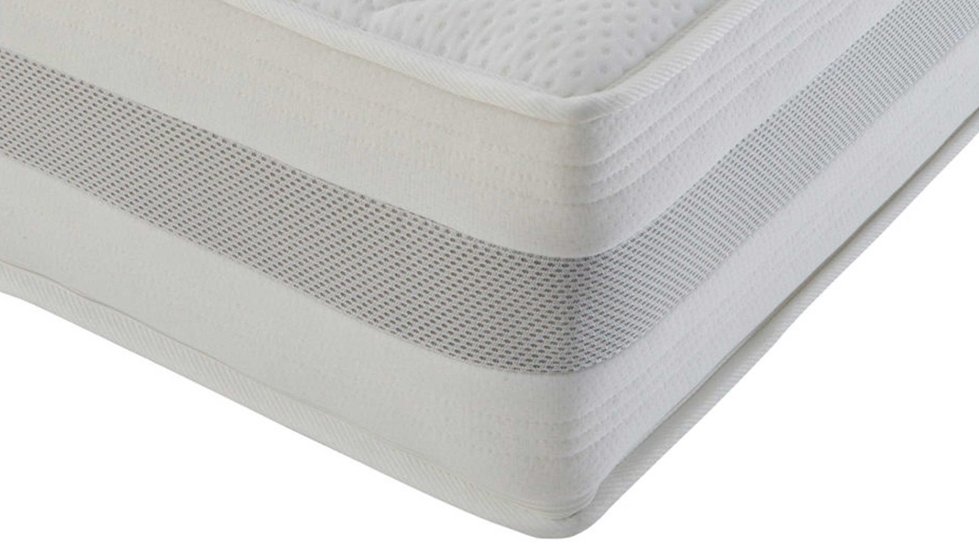 Federkernmatratze Interliving aus Stoff in Weiß Interliving Matratze Medikontur 1915 Taschenfederkern, H3 – Liegefläche ca. 100 x 200 cm