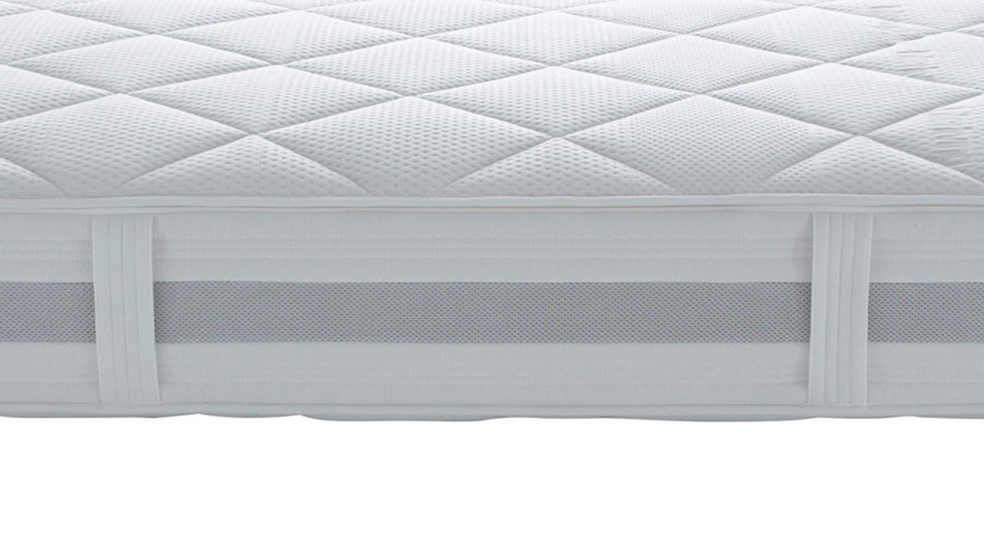 Federkernmatratze Interliving aus Stoff in Weiß Interliving Matratze Medikontur 1915 Taschenfederkern, H4 – Liegefläche ca. 90 x 190 cm