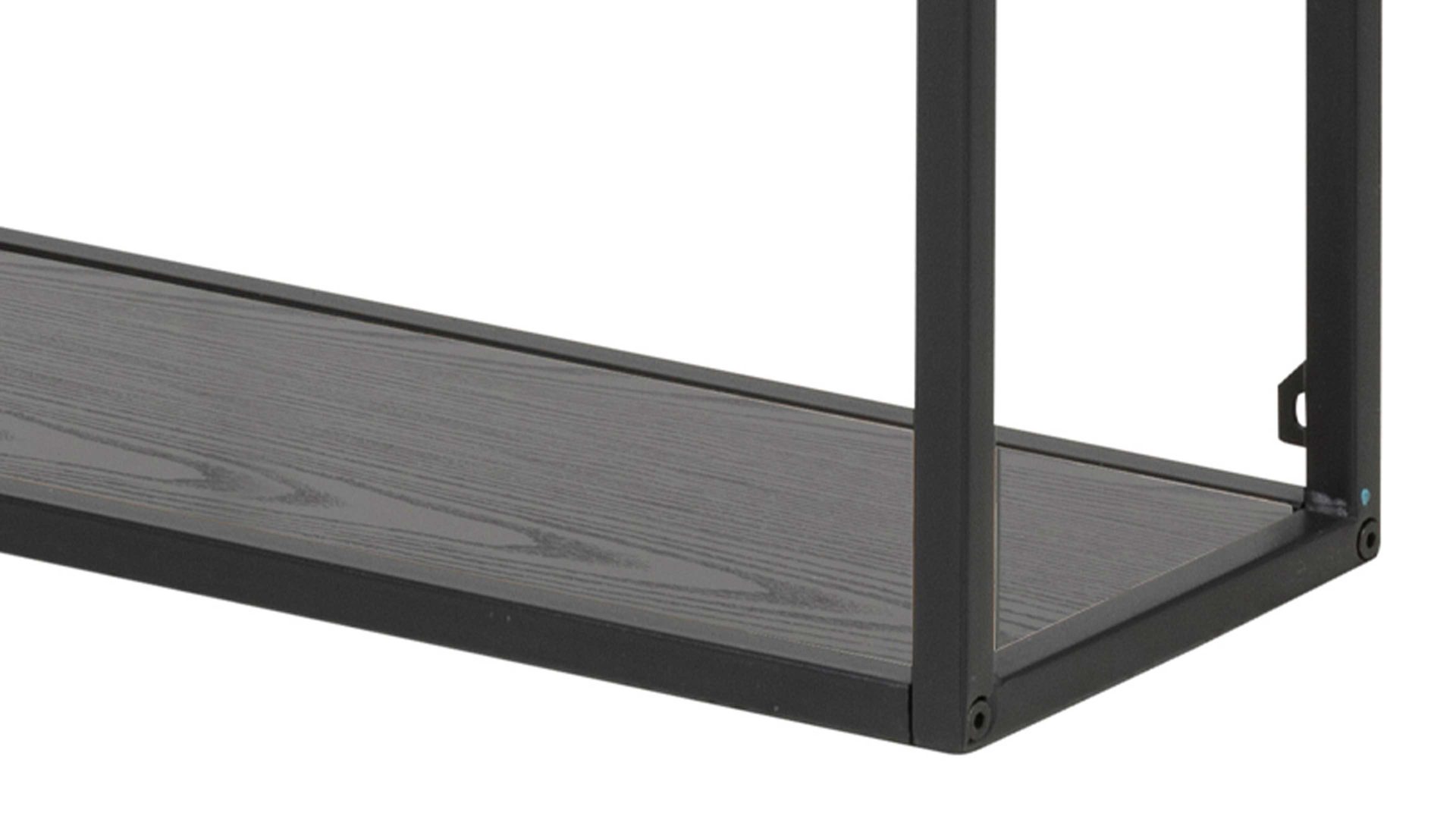 Regal Actona group aus Holz in Schwarz Regal Seaford im Industrielook, auch als Büromöbel einsetzbar schwarze Esche – ca. 75 x 91 cm