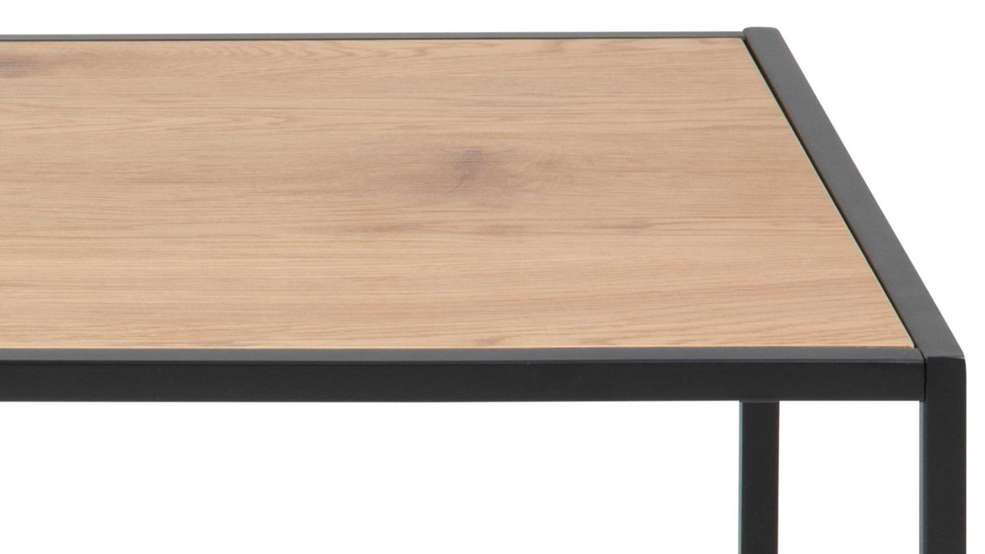 Couchtisch Actona group aus Holz in Holzfarben Couchtisch Seaford im Industrielook bzw. Sofatisch Wildeiche & Schwarz – ca. 100 x 50 cm