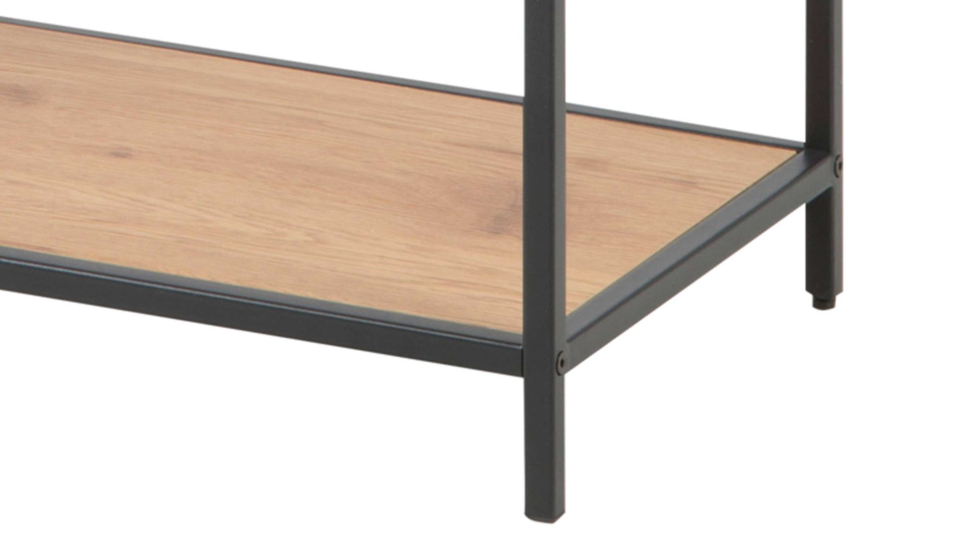 Regal Actona group aus Holz in Holzfarben Regal Seaford im Industrielook als Esszimmermöbel Wildeiche & Schwarz – drei Fächer, ca. 77 x 114 cm