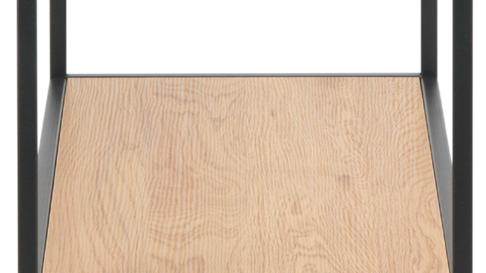 Regal Actona group aus Holz in Holzfarben Regal Seaford im Industrielook als Esszimmermöbel Wildeiche & Schwarz – drei Fächer, ca. 77 x 114 cm