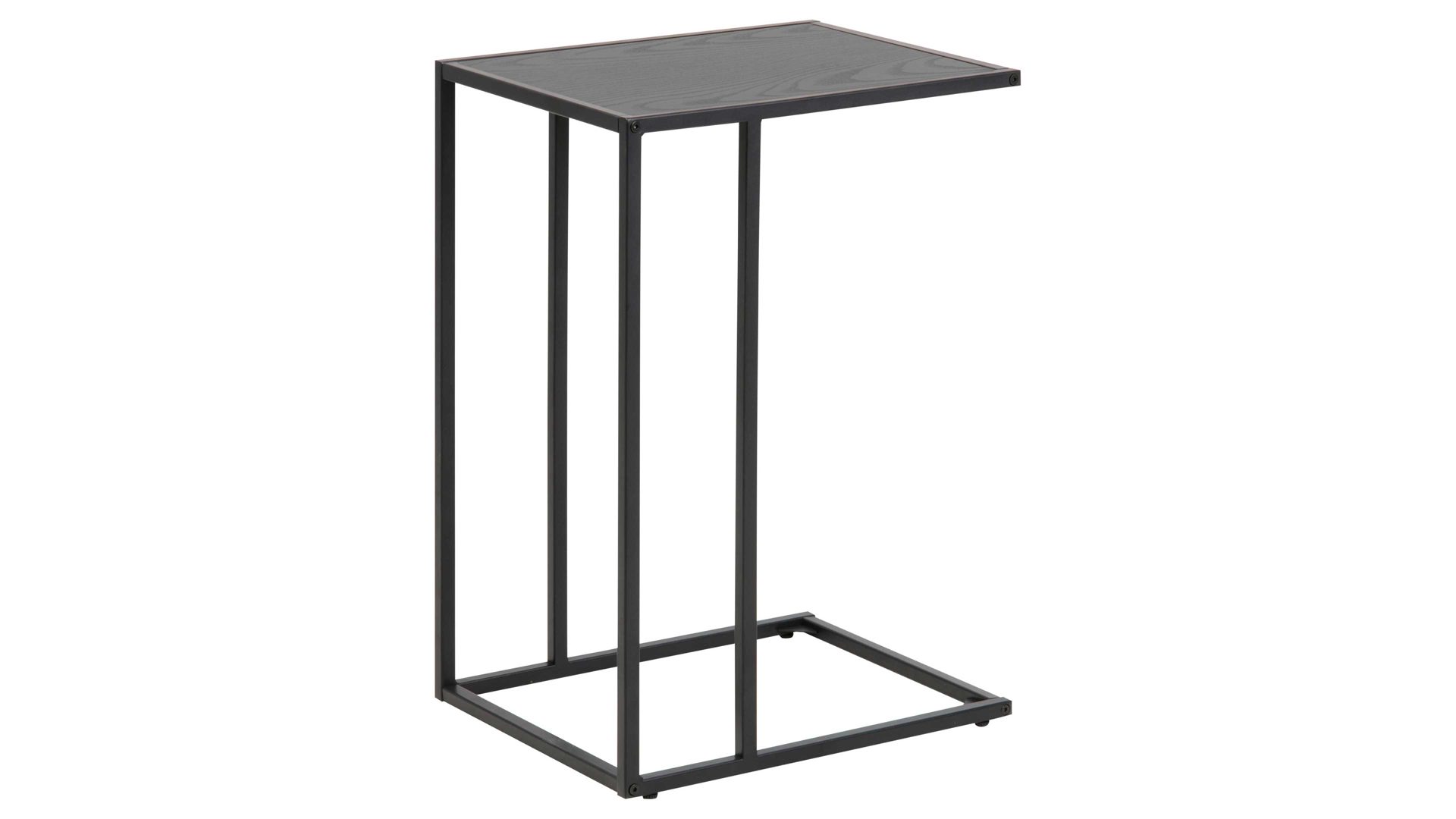 Beistelltisch Actona group aus Holz in Schwarz Laptop-Tisch Seaford im Industrielook bzw. Beistelltisch schwarze Esche – ca. 43 x 35 cm