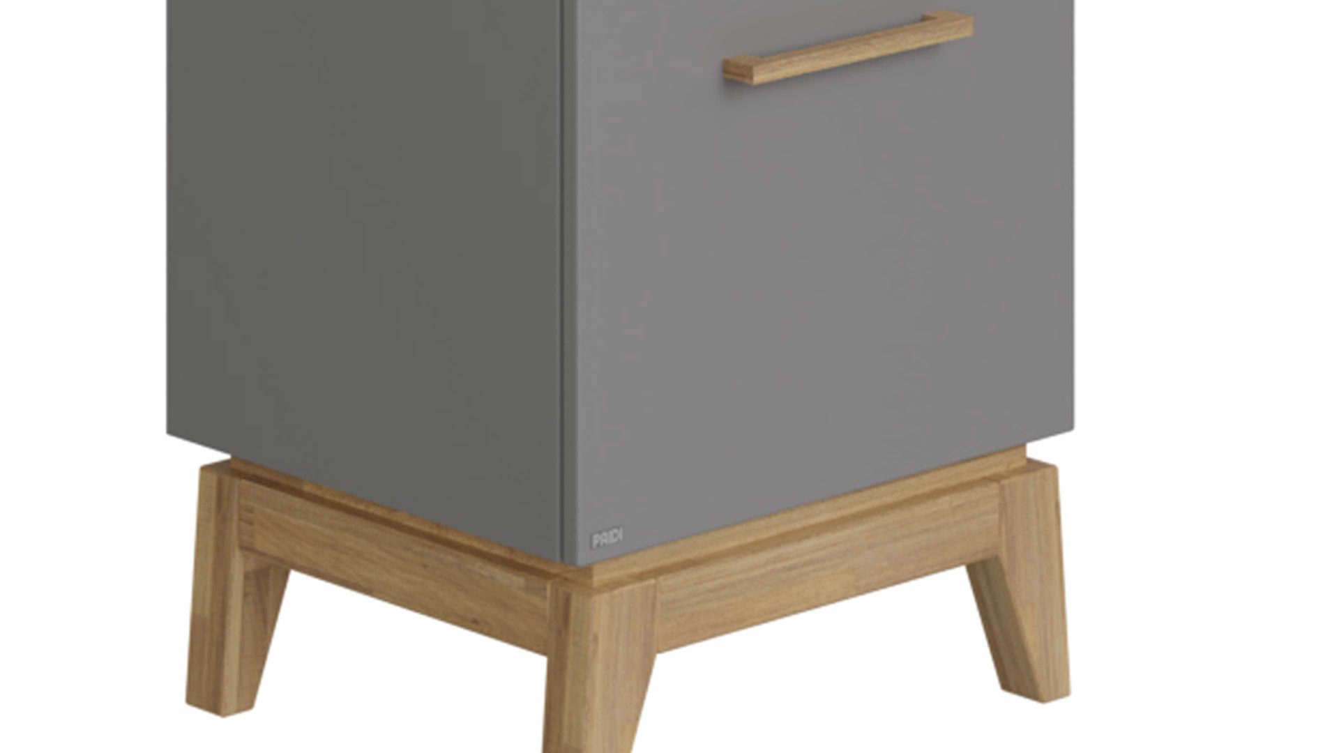 Regal Paidi aus Holz in Grau PAIDI Babyzimmer Standregal Sten Eiche & Schiefergrau – drei Fächer, eine Schublade