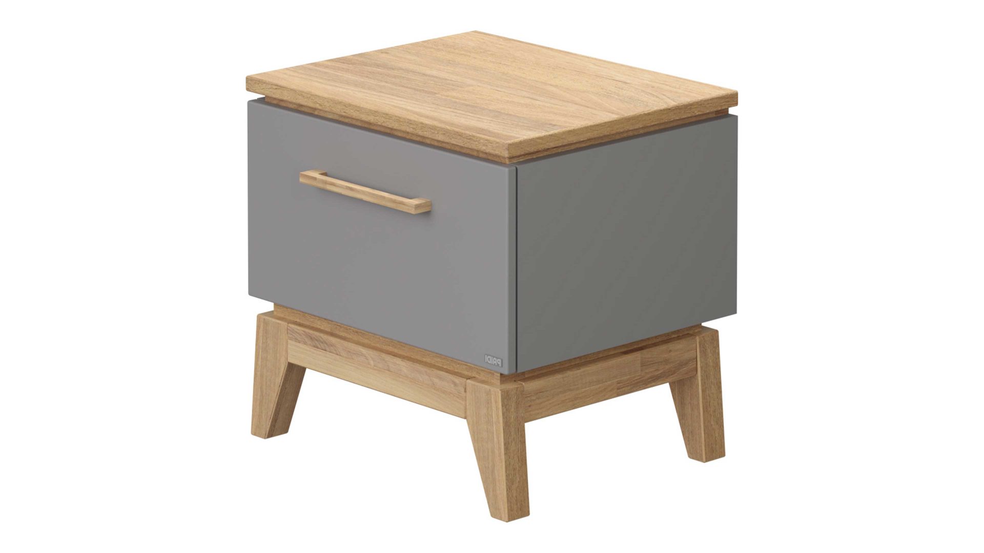 Nachtkommode Paidi aus Holz in Grau PAIDI Jugendzimmer Nachtkommode Sten Eiche & Schiefergrau – eine Schublade