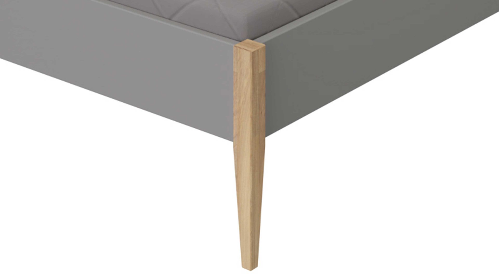 Einzelbett Paidi aus Holz in Grau PAIDI Bettgestell Sten Schiefergrau & Eichenholz – Liegefläche ca. 120 x 200 cm