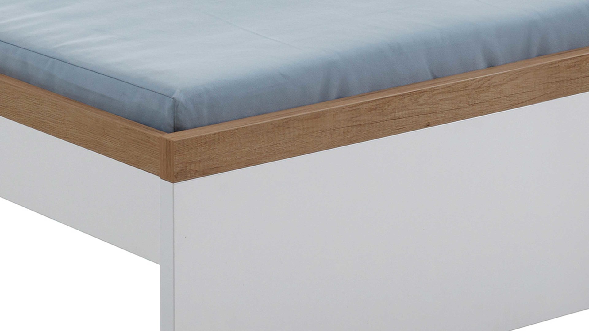 Einzelbett Paidi aus Holz in Weiß PAIDI Jugendzimmerprogramm Oscar - Studioliege Kreideweiß & Nebraska Eiche – Liegefläche ca. 140 x 200 cm