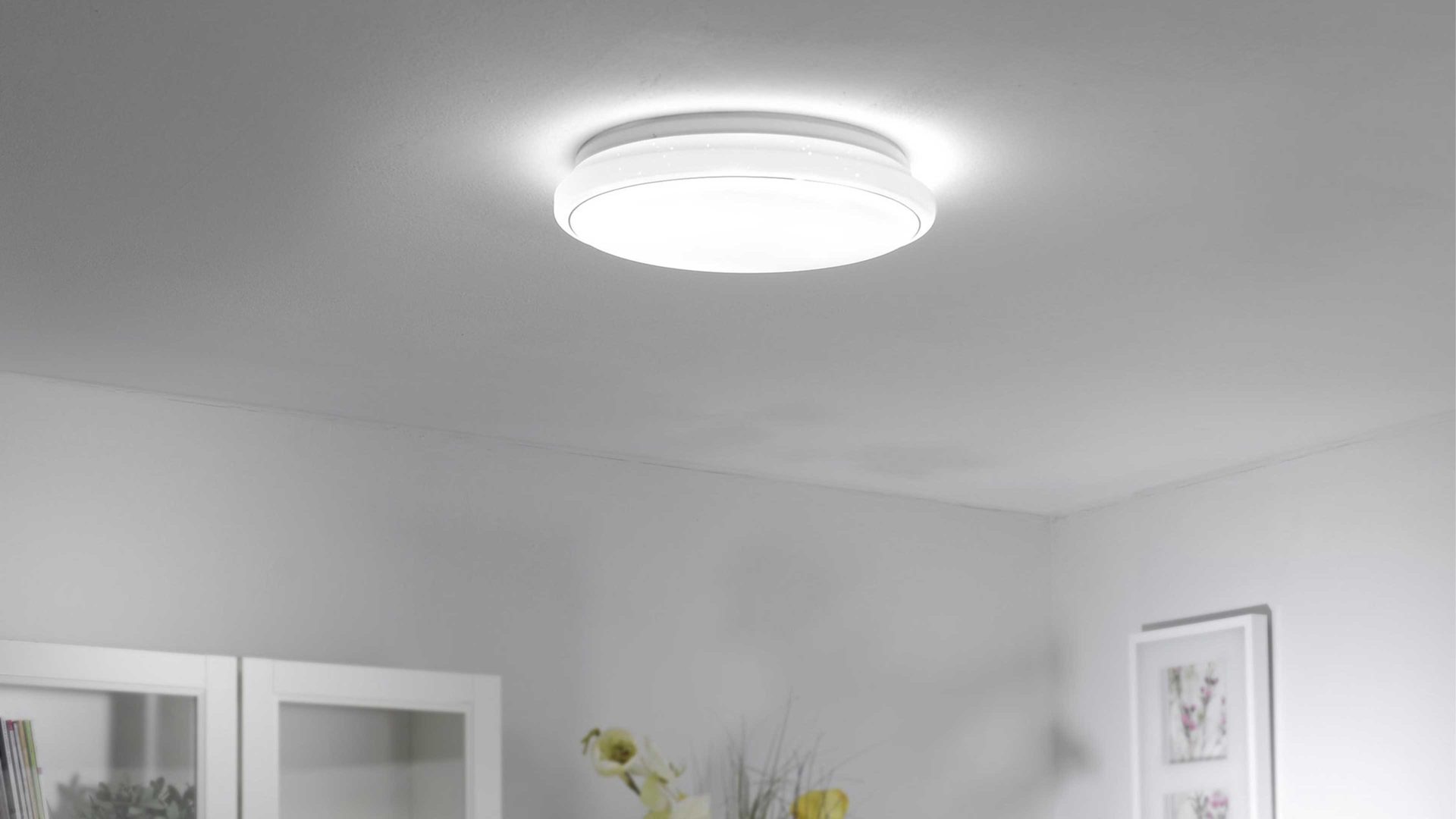 Deckenleuchte Just light. (leuchtendirekt) aus Kunststoff in Weiß JUST LIGHT. Deckenlampe Jupiter Sternenhimmeloptik – Durchmesser ca. 59 cm