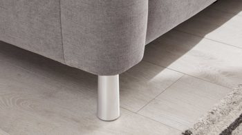 Ecksofa Interliving aus Stoff in Grau Interliving Sofa Serie 4305 – Wohnlandschaft mit Federkern silberfarbene Chenille Miro – Stellfläche ca. 258 x 326 cm