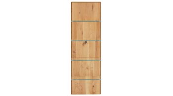 Regal Interliving aus Holz in Holzfarben Interliving Wohnzimmer Serie 2020 - Aufsatzpaneel Asteiche & Klarglas – ca. 47 x 147 cm