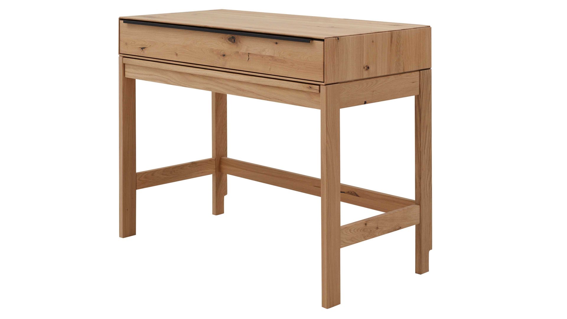 Schreibtisch Interliving aus Holz in Holzfarben Interliving Wohnzimmer Serie 2020 - Hochkommode 151285 Asteiche bianco – Schreibauszug, eine Schublade