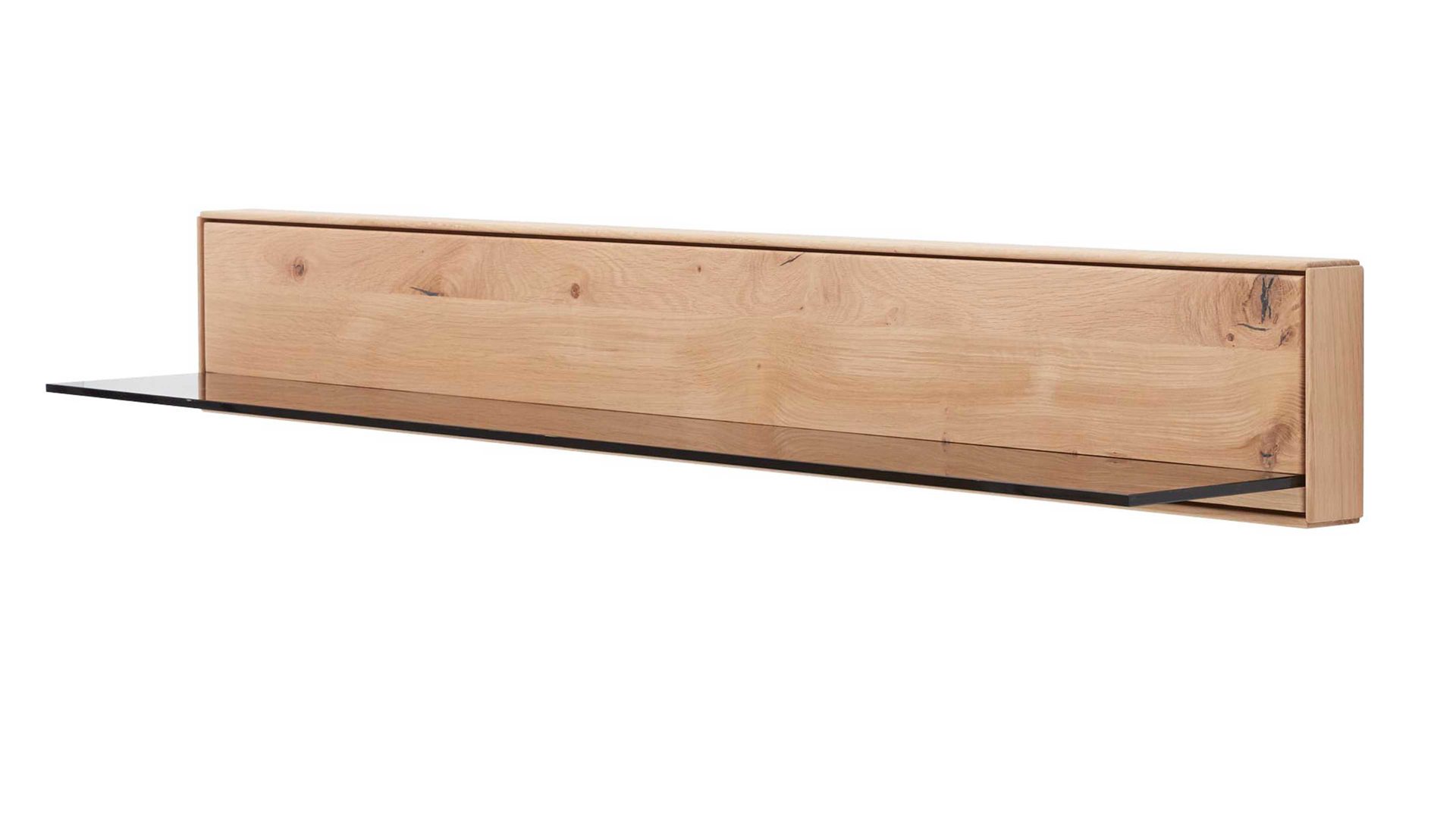 Wandregal Interliving aus Holz in Holzfarben Interliving Wohnzimmer Serie 2020 - Wandboard 151852 Asteiche bianco – Länge ca. 182 cm