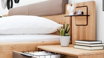 Paneel Interliving aus Holz in Holzfarben Interliving Schlafzimmer Serie 1015 – Paneel-Set Wildeiche & Colorglas – zweiteilig