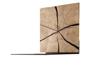 Wandregal Hartmann aus Holz in Holzfarben hartmann Garderobenprogramm Runa - Wandablage Kerneiche & anthrazitfarbenes Metall - ca. 28 x 32 cm