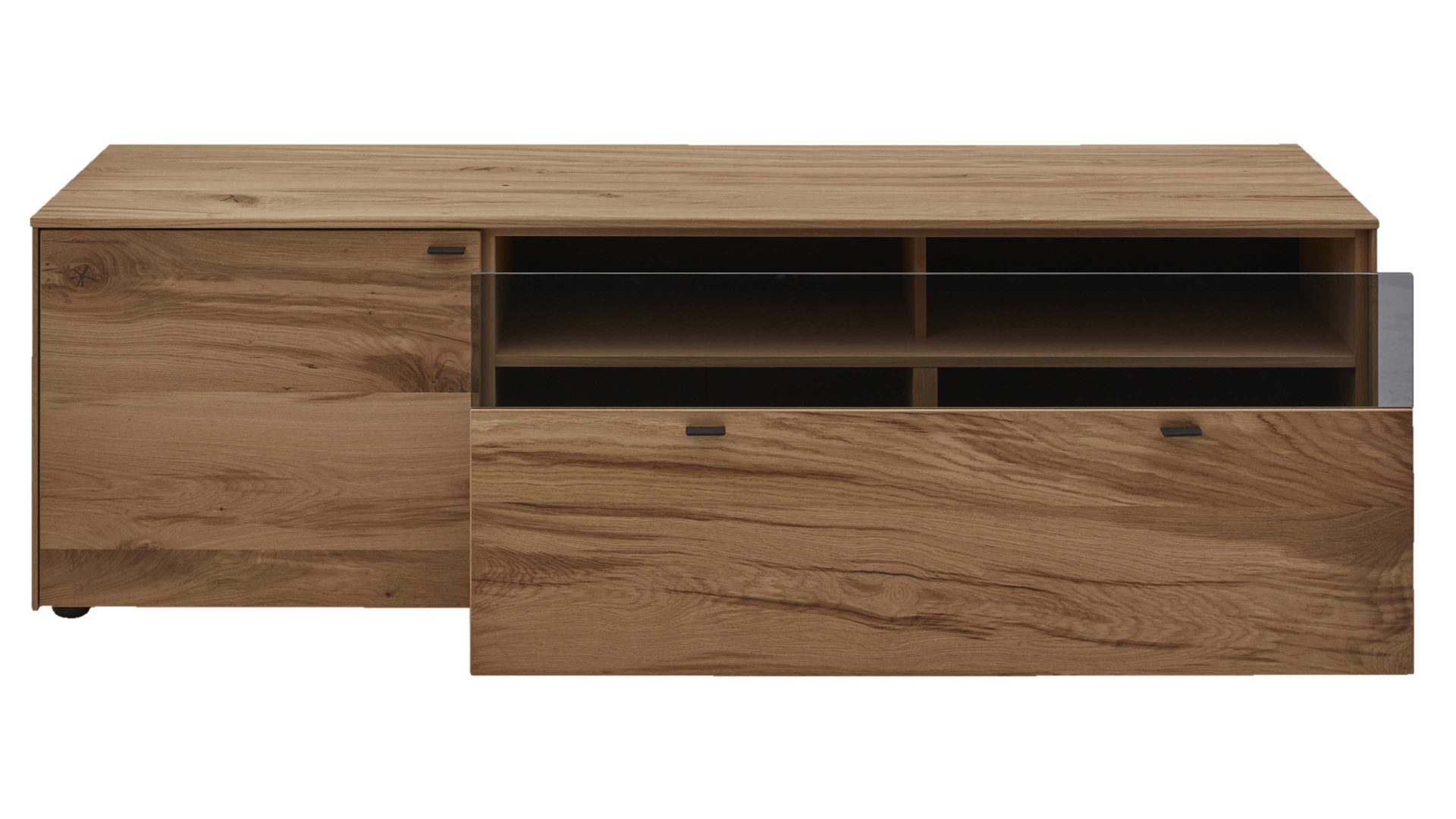 Lowboard Interliving aus Holz in Holzfarben Interliving Esszimmer Serie 5604 - Lowboard V701-0300L Eiche rustico & Anthrazit - Breite ca. 182 cm