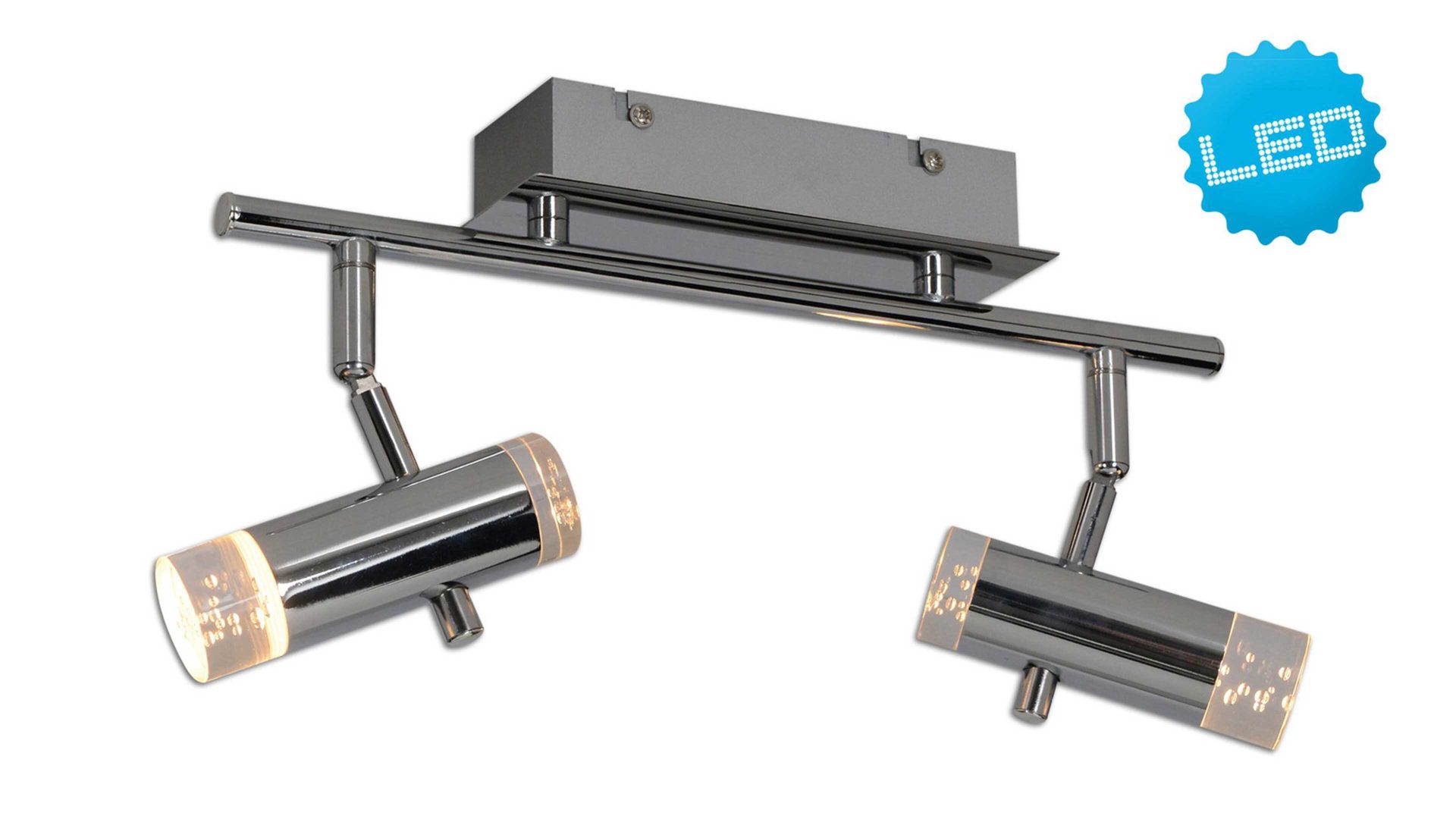 Strahler / Spot Näve aus Kunststoff in Metallfarben näve LED- Wand- und Deckenspot Garda Chrom & Acryl – zwei Spots