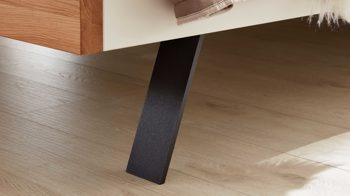 Bettgestell Interliving aus Holz in Holzfarben Interliving Schlafzimmer Serie 1019 – Bettgestell 523381 Wildeiche & weißer Mattlack –  Liegefläche ca. 180 x 200 cm