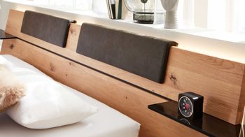 Kissen-Set Interliving aus Stoff in Dunkelgrau Interliving Schlafzimmer Serie 1019 – Kopfteilpolster-Set 523448 graues Kunstleder – zweiteilig, für ca. 160 cm Breite