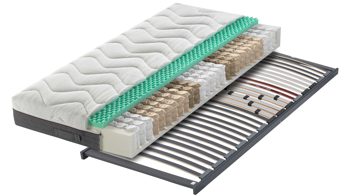 Matratzen-Set Interliving aus Stoff in Weiß Interliving Matratzen-Set 1916 - Taschenfederkernmatratze Härtegrad 3 - Liegefläche ca. 200 x 200 cm