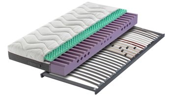 Matratzen-Set Interliving aus Stoff in Weiß Interliving Matratzen-Set 1919 mit Komfortschaummatratze Härtegrad 2 - Liegefläche ca. 100 x 200 cm