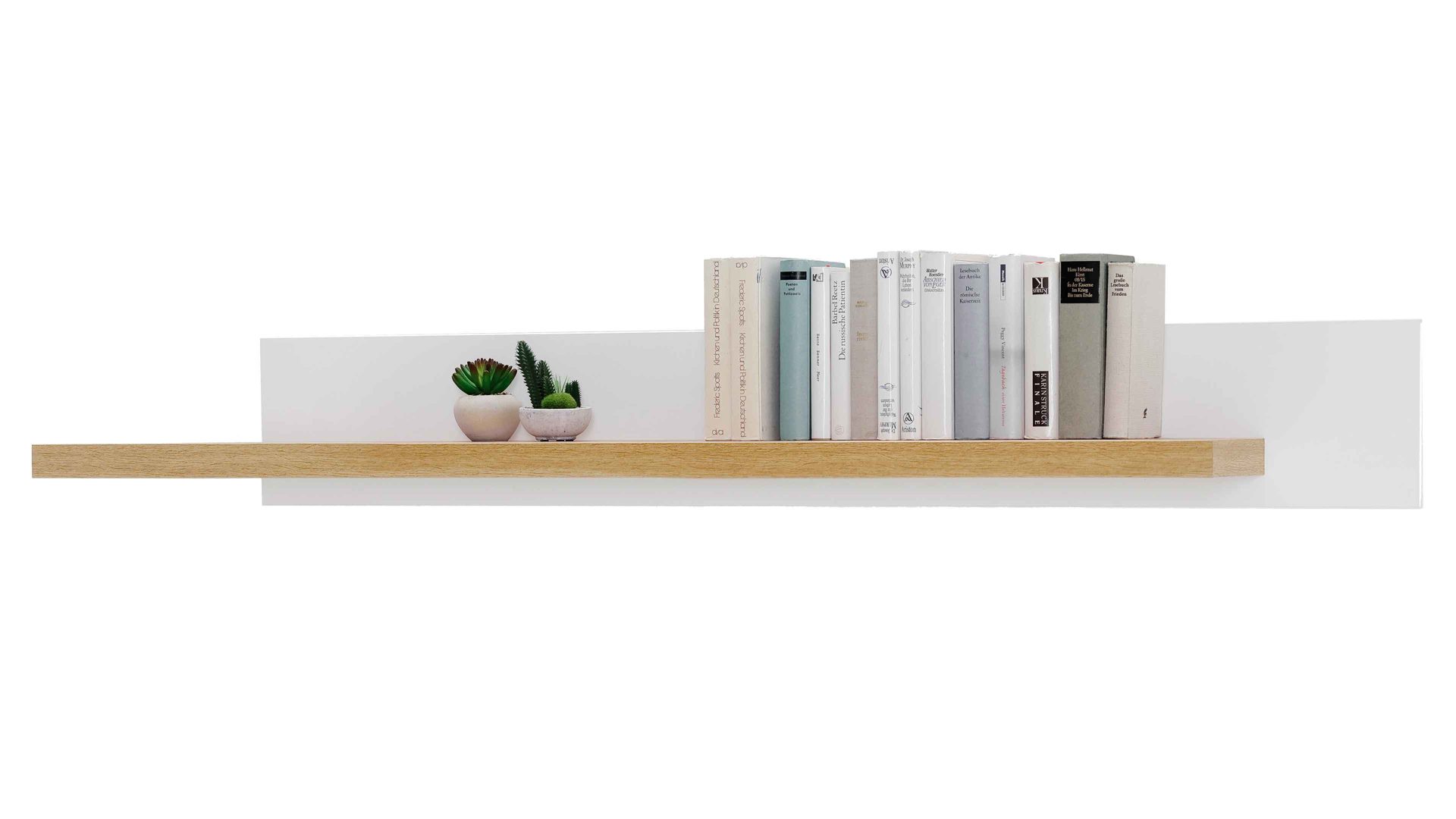 Wandregal Mca direkt aus Holz in Weiß Wohnprogramm Cali - Wandregal 50 Weiß & Wotan Eiche - Länge ca. 175 cm
