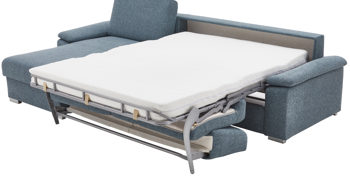 Ecksofa comfortmaster besser sitzen, liegen, leben aus Stoff in Türkis Comfortmaster Ecksofa Molto mit Faltbett-Funktion türkisfarbener Bezug 2-6846 & Chromfüße - Stellfläche ca. 306 x 176 cm