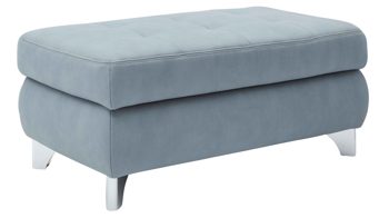 Polsterhocker modulmaster aus Stoff in Hellgrau Modulmaster Sofa Serie MM-MP1110 - Funktions-Hocker stahlfarbene Mikrofaser Mammut & glänzende Winkelfüße - ca. 129 x 64 cm