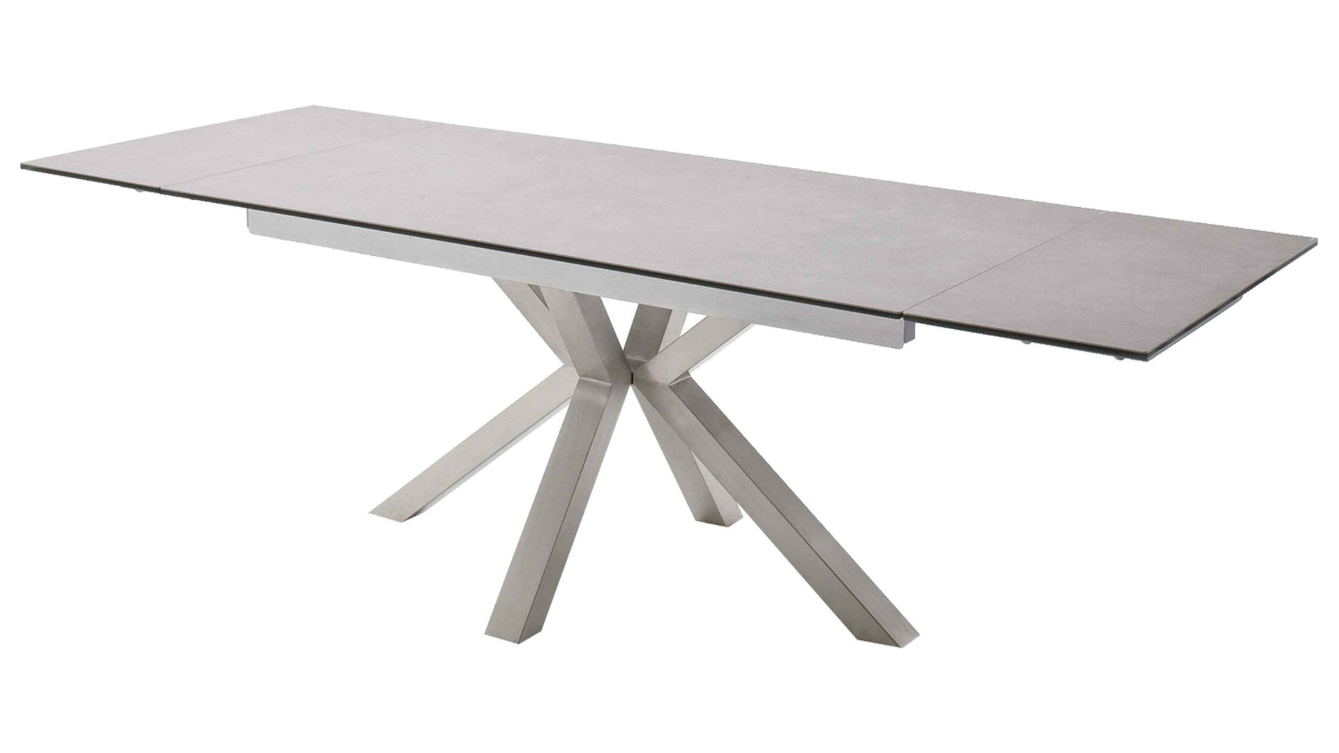 Auszugtisch Mca furniture aus Keramik in Hellgrau Auszugtisch Nagano Hellgrau & Edelstahl – ca. 160 - 240 x 90 cm