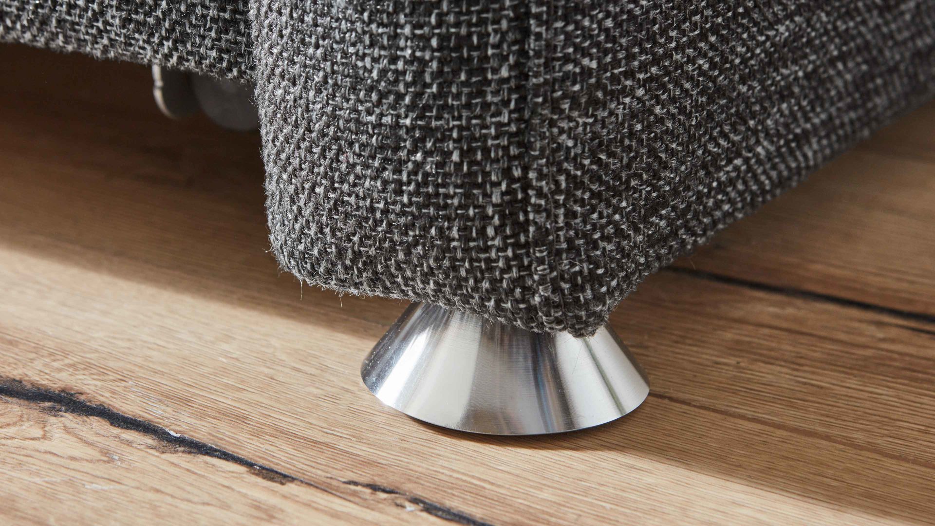 Schlafsofa comfortmaster besser sitzen, liegen, leben aus Stoff in Anthrazit Comfortmaster Schlafsofa Molto mit Faltbett-Funktion anthrazitfarbener Webstoff 2-6210 & Chromfüße - Breite ca. 156 cm