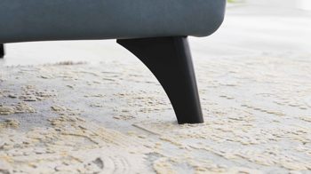 Ecksofa Steinpol polsteria aus Leder in Blau Polsterprogramm Relaxa 6.0 Plus PSG XC - Ecksofa graublaues LongLife-Leder Punch - Stellfläche ca. 270 x 239 cm