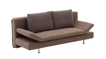 Schlafsofa comfortmaster besser sitzen, liegen, leben aus Stoff in Dunkelbraun Comfortmaster Schlafsofa Mia brauner Stoffbezug 2-6886 & 2-6885, Chromfüße - Breite ca. 200 cm