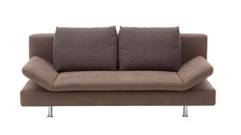 Schlafsofa comfortmaster besser sitzen, liegen, leben aus Stoff in Dunkelbraun Comfortmaster Schlafsofa Mia brauner Stoffbezug 2-6886 & 2-6885, Chromfüße - Breite ca. 200 cm