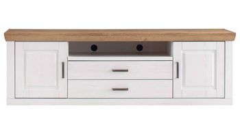 Lowboard Mca direkt aus Holz in Weiß Wohnprogramm Brixen - Lowboard 31 Pinie Aurelio & Grandson Oak - Länge ca. 198 cm