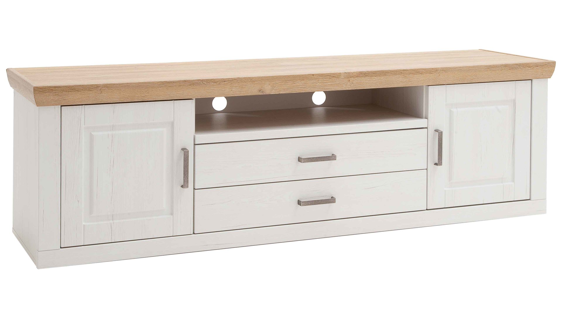 Lowboard Mca direkt aus Holz in Weiß Wohnprogramm Brixen - Lowboard 31 Pinie Aurelio & Grandson Oak - Länge ca. 198 cm