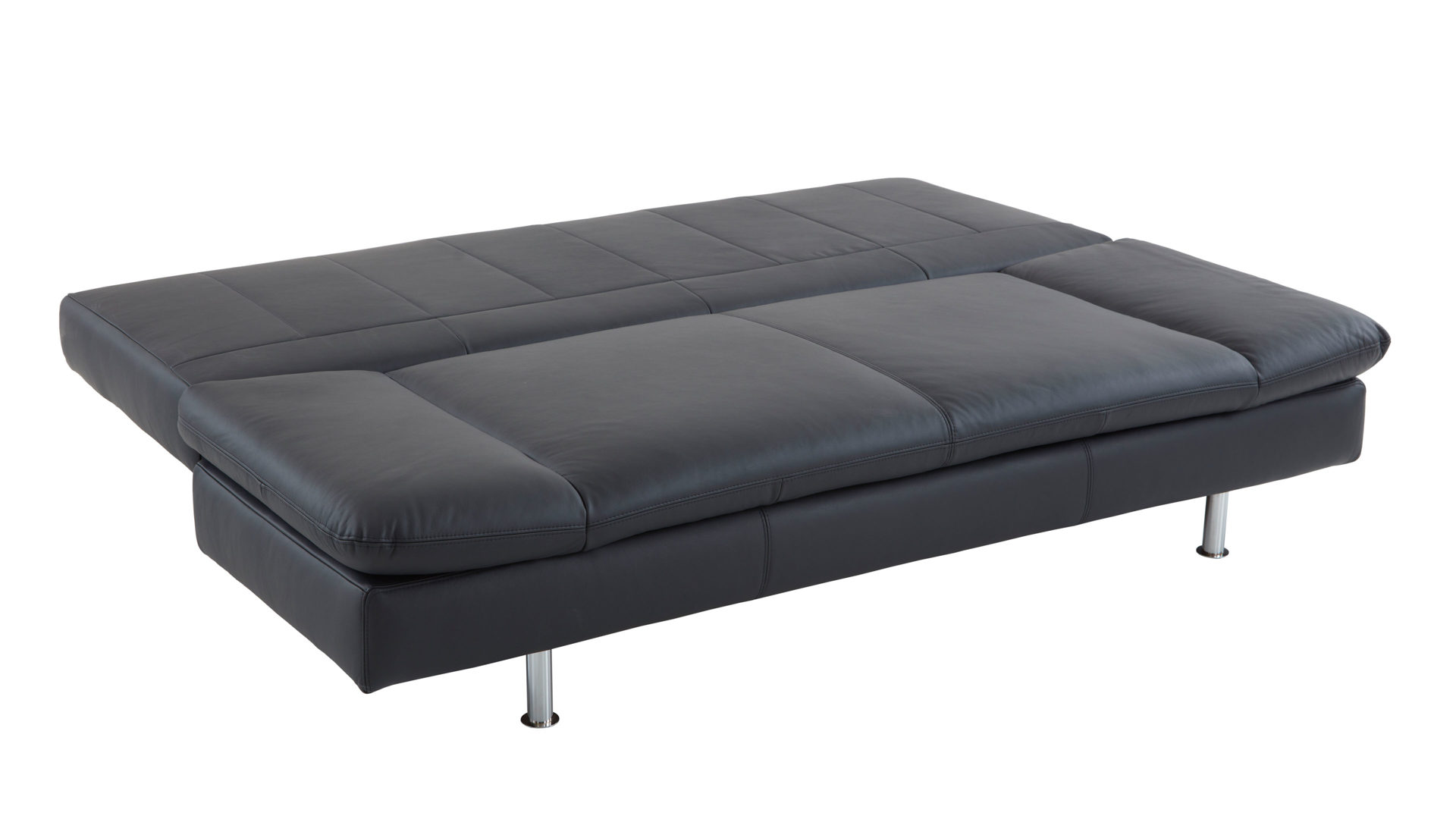 Schlafsofa comfortmaster besser sitzen, liegen, leben aus Leder in Anthrazit Comfortmaster Schlafsofa Mia anthrazitfarbenes Leder 12-1220 & Chromfüße - Breite ca. 200 cm